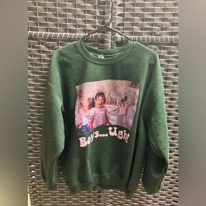 Gildan Green Sweatshirt with Little Rascals Graphic Print